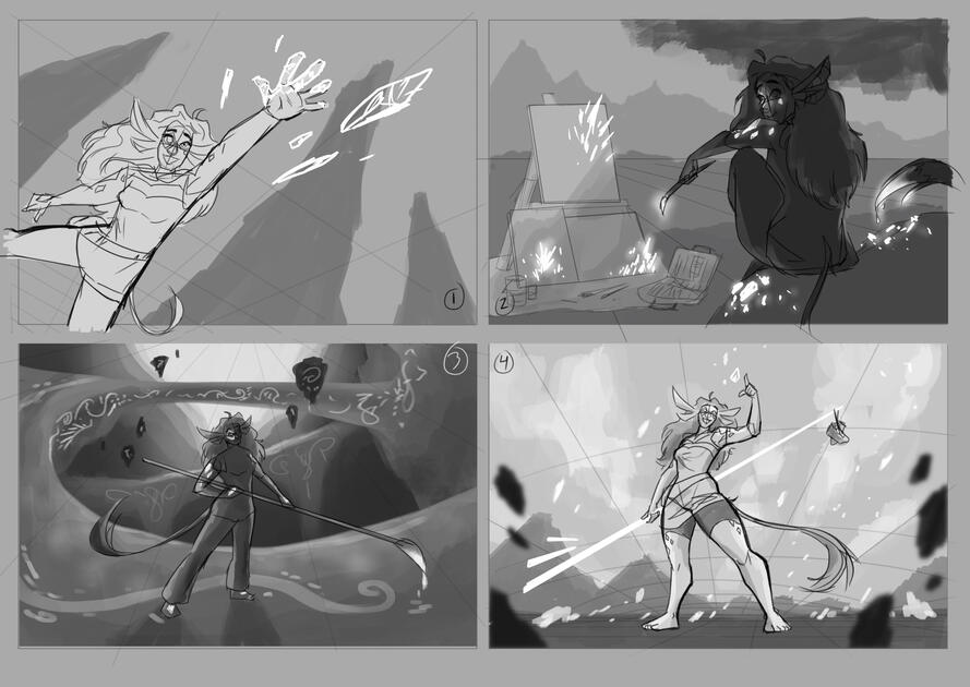 Indigo's Journey first sketches